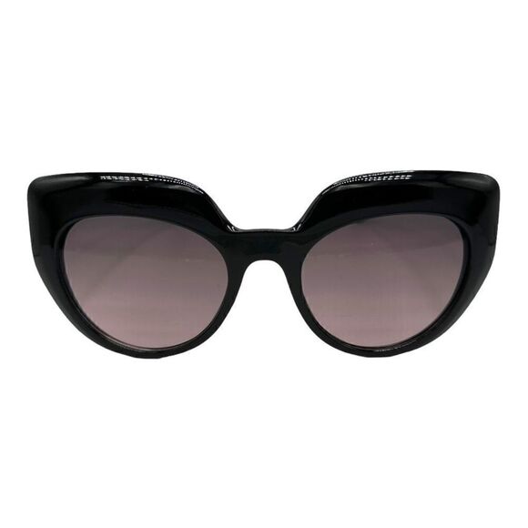 Plastic cat eye sunglasses black & purple frame - Picture 1 of 11
